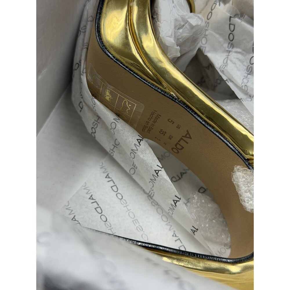 ALDO Women's Kat Two-Piece Platform Dress Sandals Gold Metallic Size 5 - Picture 5 of 6